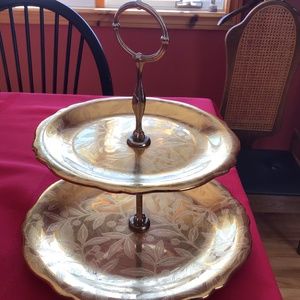 Used vintage Royal Winton two tier cake/dessert tray